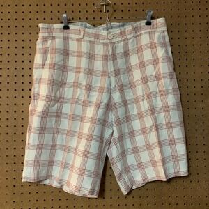 oliver spencer mens plaid 100% linen shorts 34 Preppy Long Vacation Summer Light